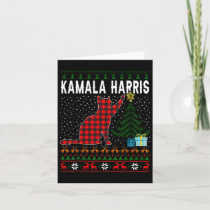 Cartão Kamala Harris Gato Engraçado Natal Natal Feio