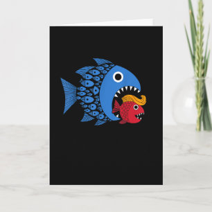 Cartão Kamala Sobre Trump Onda Azul Peixe Grande Come Pei