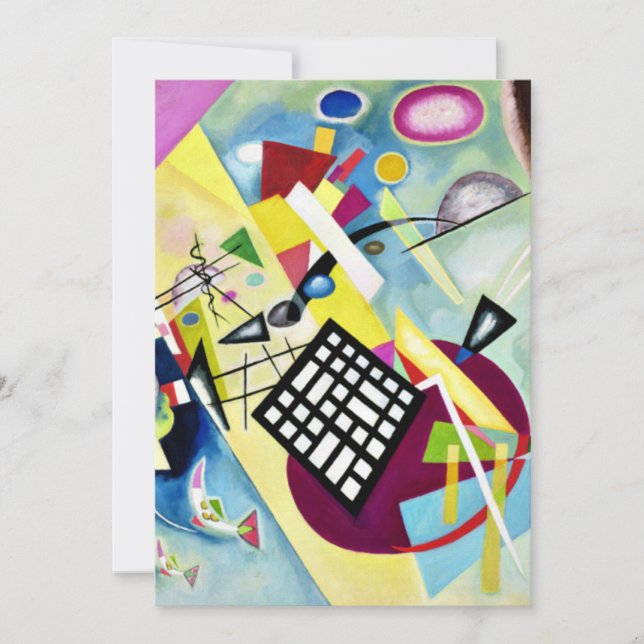 Cartão Kandinsky - Black Grid, abstrato popular, (Frente)