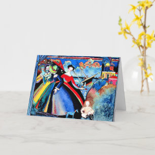 Cartão Kandinsky - Navio, pintura colorida