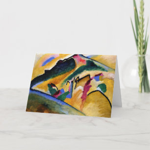 Cartão Kandinsky - Paisagem de outono, pintura popular,