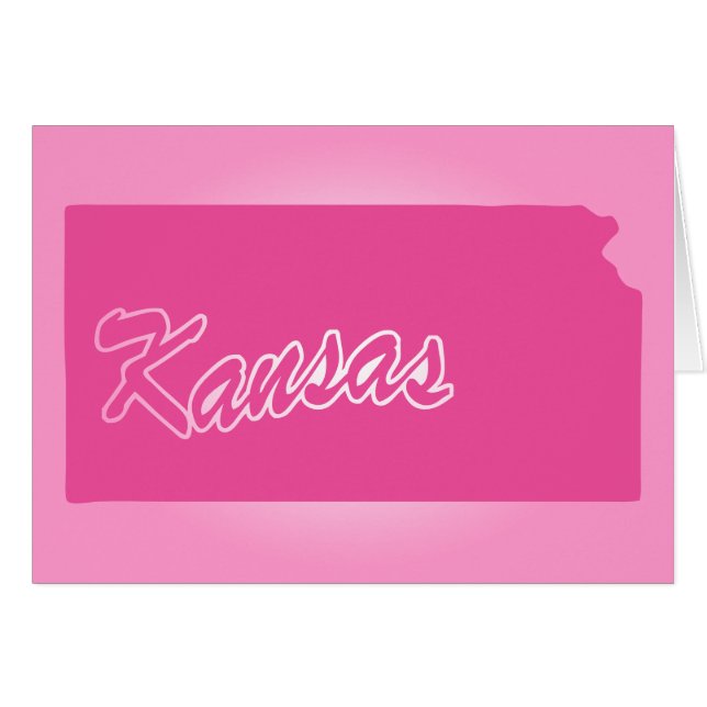 Cartão Kansas State Rosa (Frente Horizontal)
