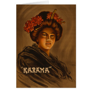 Cartão Karama Japan Geisha Oiran Girl Courtesan