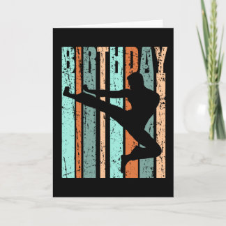 Cartão Karate Birthday Mens Kids Boys Retro Vintage