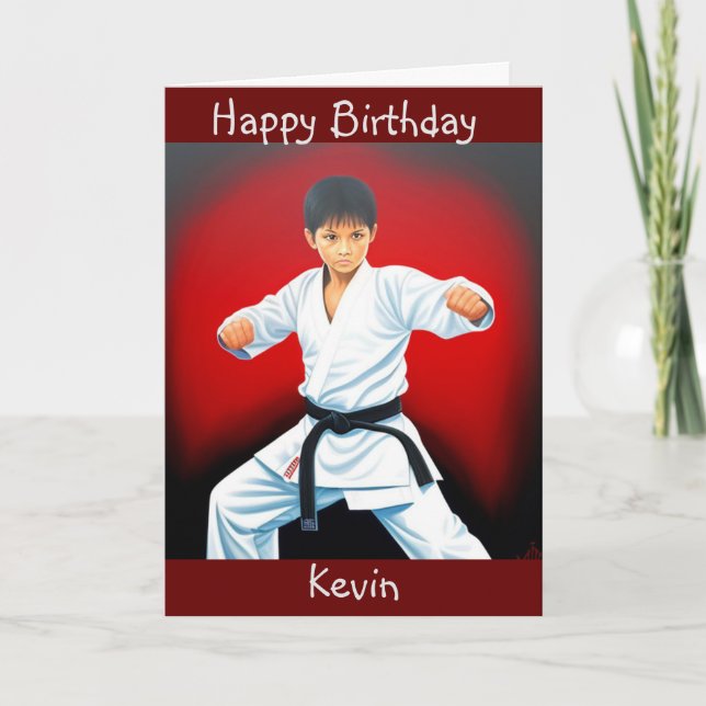 Cartão Karate Boy Birthday (Frente)
