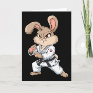 Cartão Karate Bunny Arts Coelho Artes Marciais Engraçado 