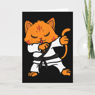 Cartão Karate Cat Dab Dance Artes Marciais Dabbing Comt S
