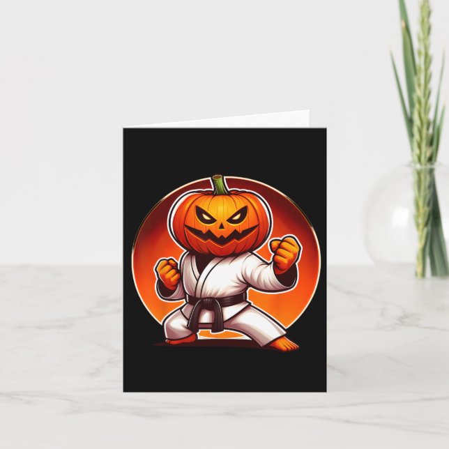 Cartão Karate Halloween Pumpkin Case (Frente)