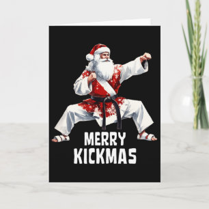 Cartão Karate Santa Claus Feliz de Natal Kickmas Martial