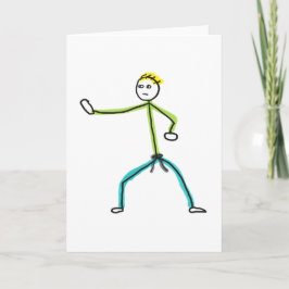 Cartão Karate Stickman