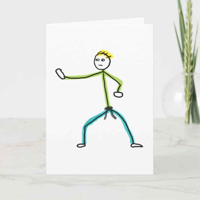 Cartão Karate Stickman (Frente)