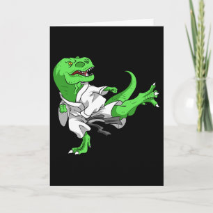 Cartão Karate T-rex Dino Aluno Professor Dinossauro Karat