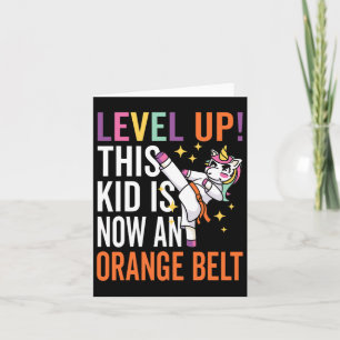 Cartão Karate Uniform Unicorn Level Up Orange Belt Prêmio