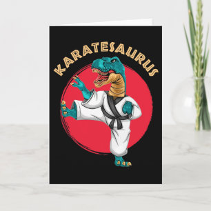 Cartão Karatesaurus Dinossauro Engraçado de Karatê 
