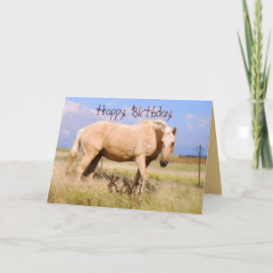 Cartão Kari Happy Birthday Palomino Horse Card