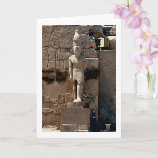 Cartão Karnak Temple Statue, Luxor, Egito, (Orquídea)