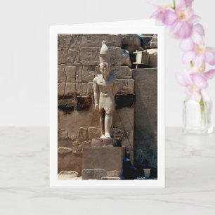 Cartão Karnak Temple Statue, Luxor, Egito,