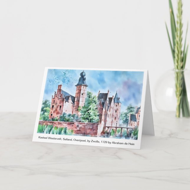 Cartão KASTEEL WESTERVELT 1729 A. de Haen drawing. card   (Frente)