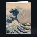 Cartão Katsushika Hokusai. A onda do Excelente de Kanagaw<br><div class="desc">Katsushika Hokusai. A onda de Excelentes de Kanagawa. A onda do Excelente de Kanagawa,  também conhecida como onda do Excelente,  da série 36 Views do Monte Fuji (Fugaku sanjūrokkei) Katsushika Hokusai,  1829-1833. Reprodução de famosas imagens de arte no dominio público.</div>
