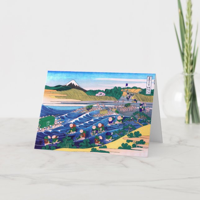 Cartão Katsushika Hokusai - Fuji do Kanaya no Tokaido (Frente)