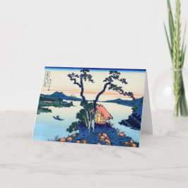 Cartão Katsushika Hokusai - Lago Suwa na província de Shi