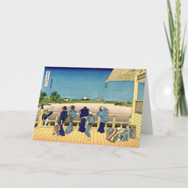 Cartão Katsushika Hokusai - Sazai hall, Temple 500 Rakan (Frente)