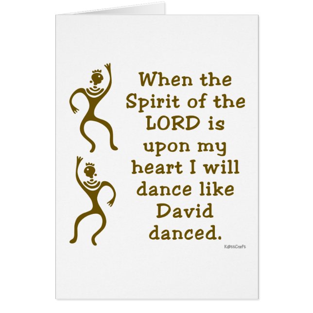 Cartão KattCraft: Dança como David (Frente)
