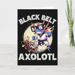 Cartão Kawaii Axolotl Faixa Preta Caratê Kickboxing Artes