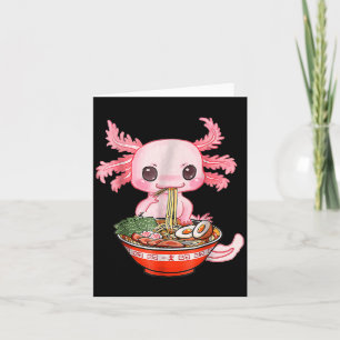 Cartão Kawaii Axolotl Ramen Comida Gráfico A engraçado ja