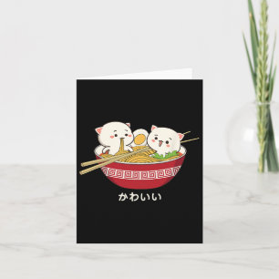 Cartão Kawaii Cat Japonês Anime de Tóquio Ramen T Shirt