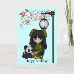 Cartão Kawaii China Doll Panda Card