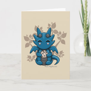 Cartão Kawaii Dice Dragon Blank Greeting Card