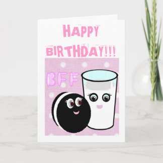 Cartão Kawaii é o melhor amigo para sempre leite e biscoi