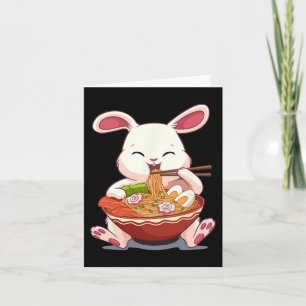 Cartão Kawaii Easter Bunny Ramen Noodles Páscoa Japonesa