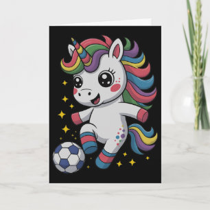 Cartão Kawaii Futebol Apenas Garota Que Ama Unicórnios Jo