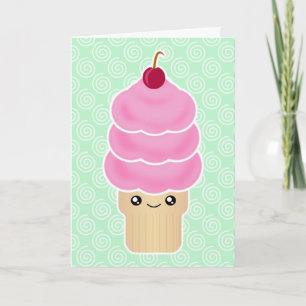 Cartão Kawaii Ice Cream Birthday Card