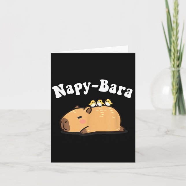 Cartão Kawaii Kids Sleep Napy Bara Boys Girls Capybara Pa (Frente)