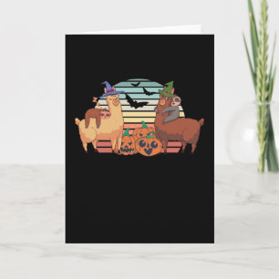 Cartão Kawaii Llama Halloween Sunset Sloth Gift
