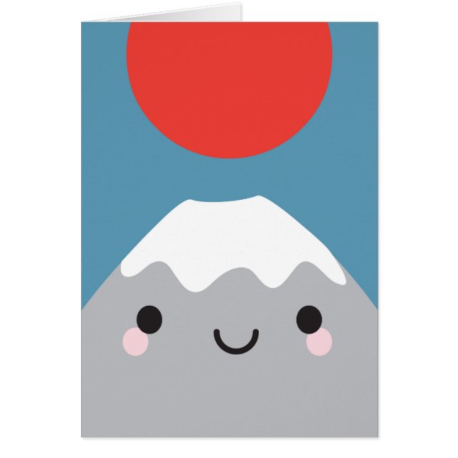 Cartão Kawaii Mt Fuji San (Frente)