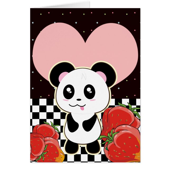Cartão Kawaii Panda fofo (Frente)