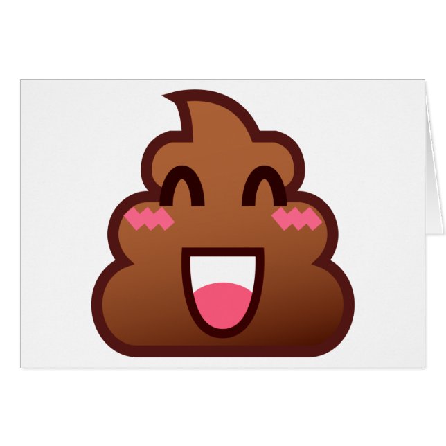 Cartão kawaii poop emojis (Frente Horizontal)