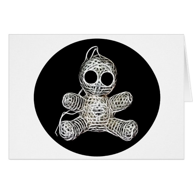 Cartão Kawaii White Voodoo Doll Funny Magic Toy (Frente Horizontal)