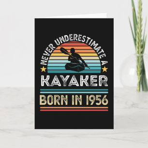 Cartão Kayaker nascer 1956 70 Birthday Kayaking Gift