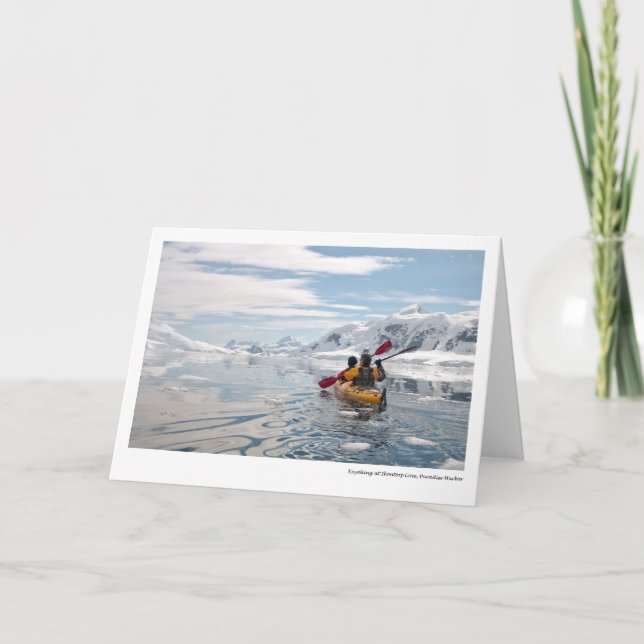 Cartão Kayaking na angra de Skontorp, porto do paraíso (Frente)