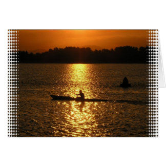 Cartão Kayaking Sunset