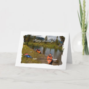 Cartão Kayaks no Resto; Feliz aniversário