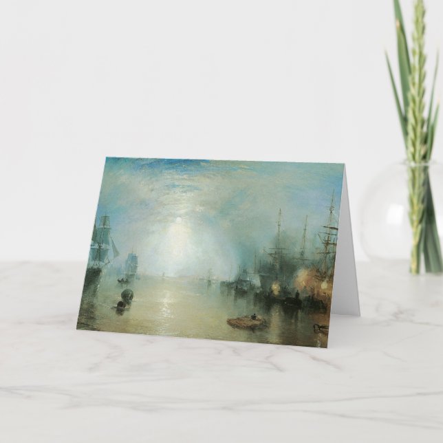 Cartão Keelmen Heaving Coals, Luz de Lua de Joseph Turner (Frente)