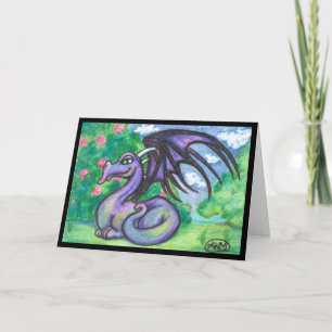 Cartão Keely : Purple Dragon Greeting Card (Blank)