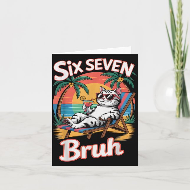 Cartão Keep Calm 67 Bruh Cat Vacation Cruise Trip Joke Ge (Frente)