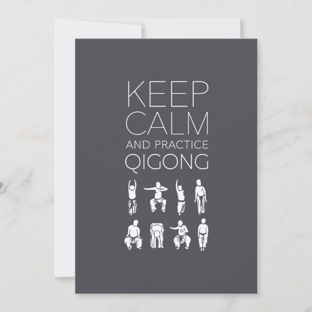 Cartão Keep Calm and Practice Qigong (Frente)